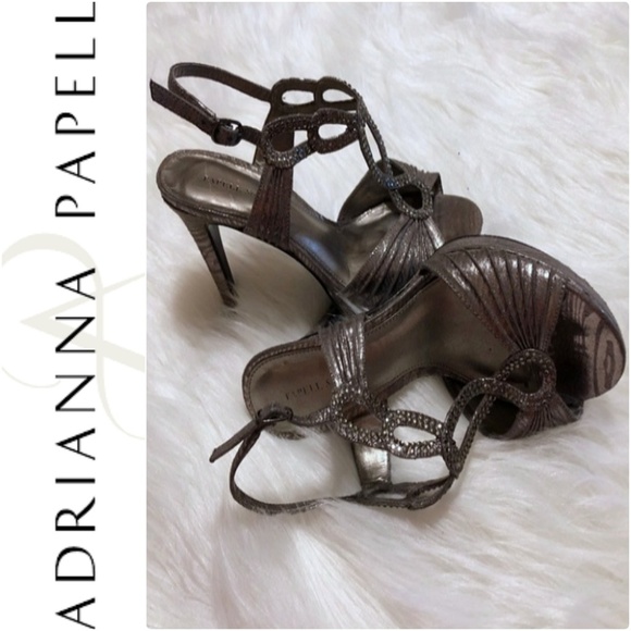 Adrianna Papell Shoes - Adrianna Papell Sparkly Peep-Toe Strappy Stiletto